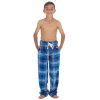 15C652: Boys Super Soft Printed Fleece Lounge Pant- Royal Check (9-13 Years)